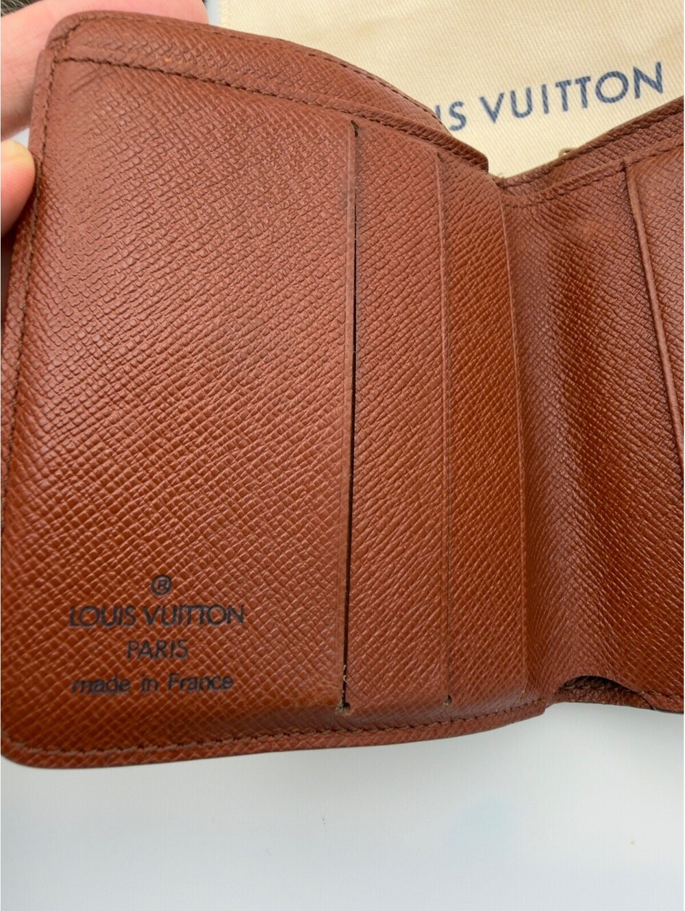 Authentic Vintage Louis Vuitton LV Monogram Compact Zip Bifold Wallet Dust Bag - Picture 10 of 15